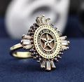 14K Gold Baguette Stone University Ring - Women's Elegant College Signet - Custom Graduation Jewelry Gift