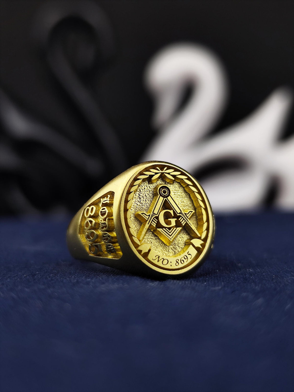 Vermeil Freemason Ring: Custom Engraved Masonic Signet