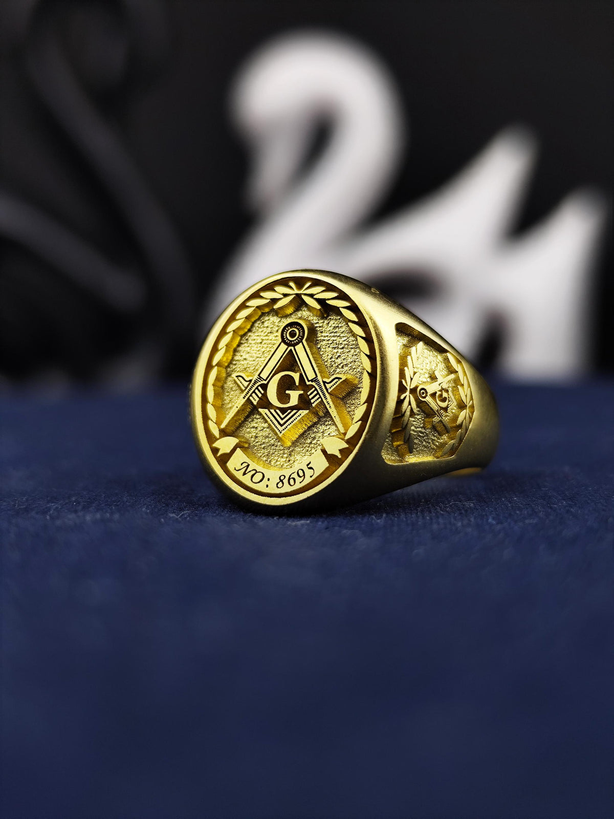 Vermeil Freemason Ring: Custom Engraved Masonic Signet