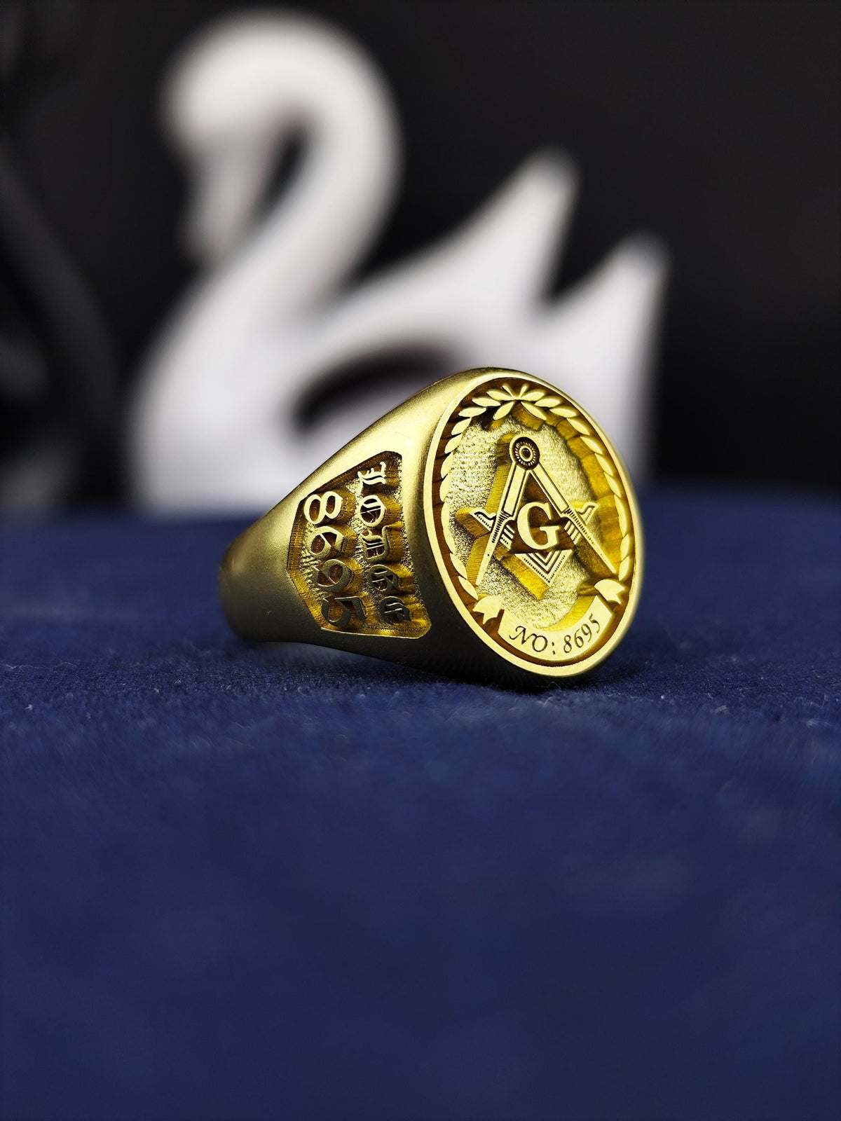 Vermeil Freemason Ring: Custom Engraved Masonic Signet