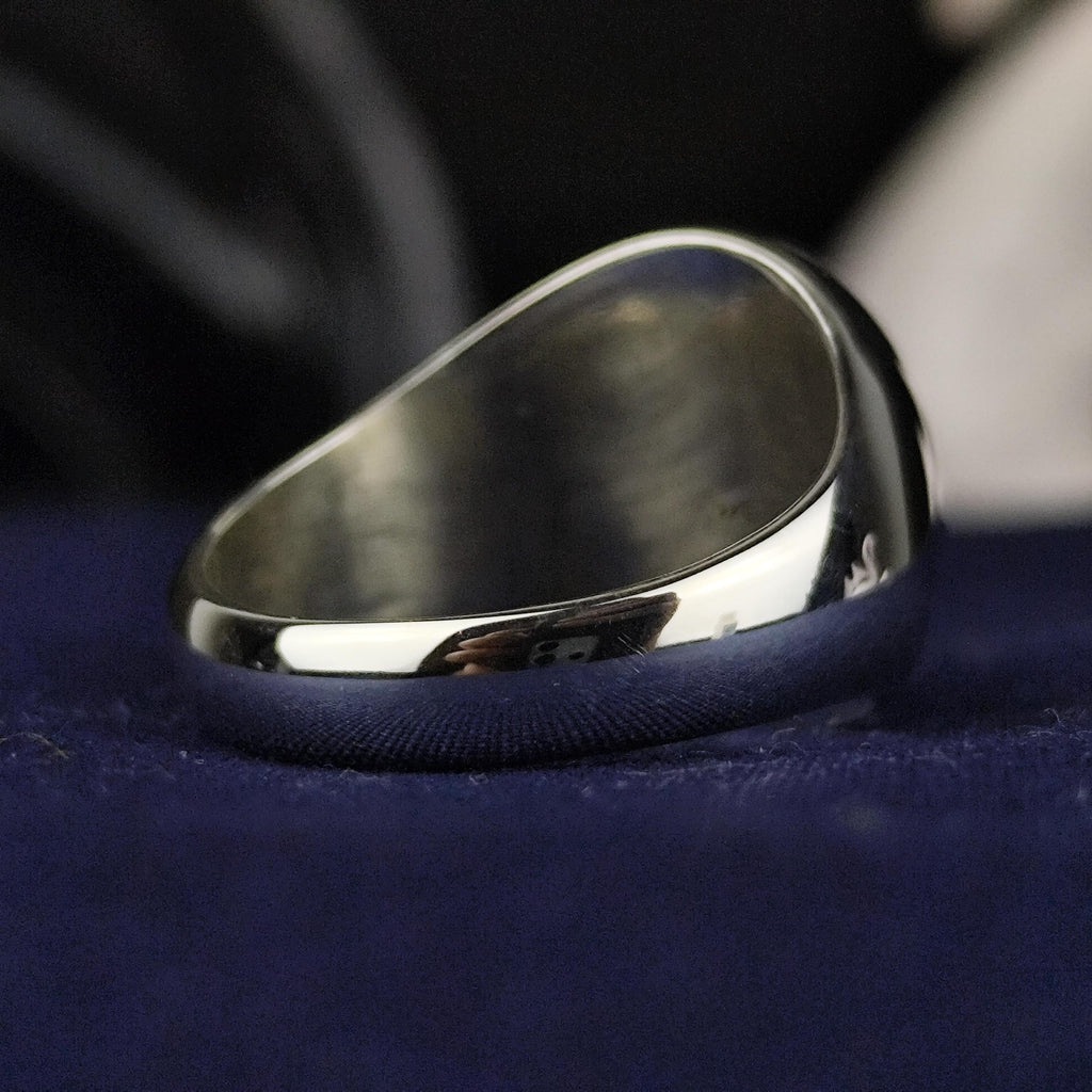 Custom Family Crest Ring, Black Enamel Coat of Arms Signet, Heirloom Gift