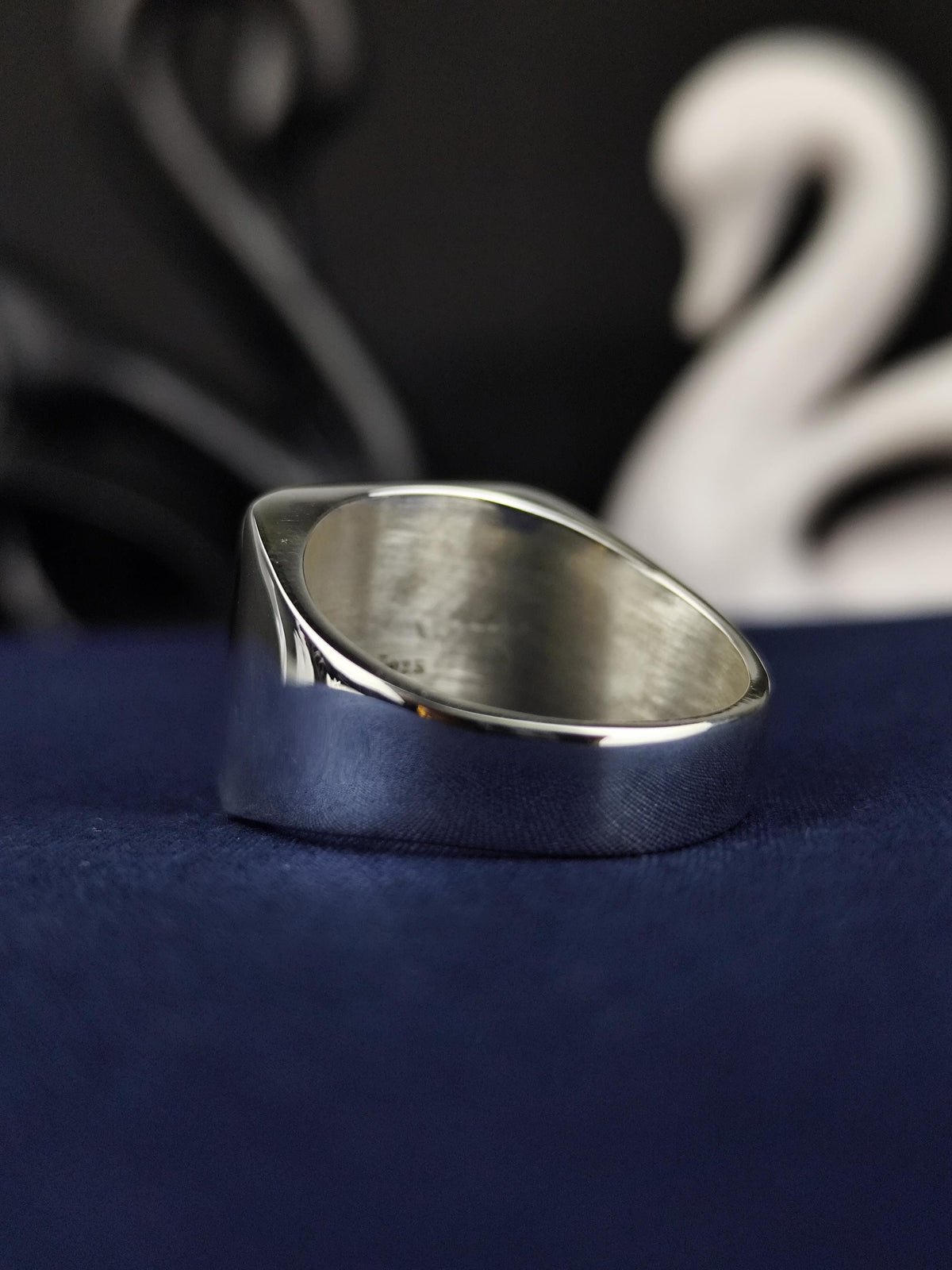 Bitcoin Signet Ring for Men, Square Sterling Silver Cryptocurrency Jewelry