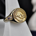Personalized Women’s College Class Ring with Gemstone Accents