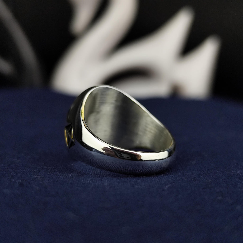 Ethereum Signet Ring for Men, Oxidized Sterling Silver Crypto Jewelry Gift