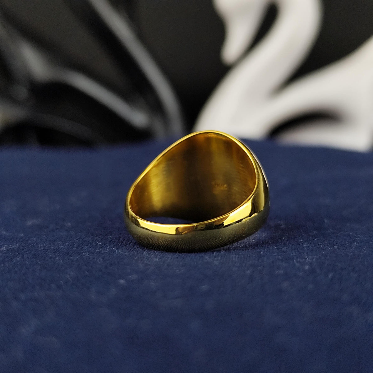 Gold Plated Masonic Ring – Classic Square & Compass Signet for Freemason Men – Symbolic Gold Jewelry