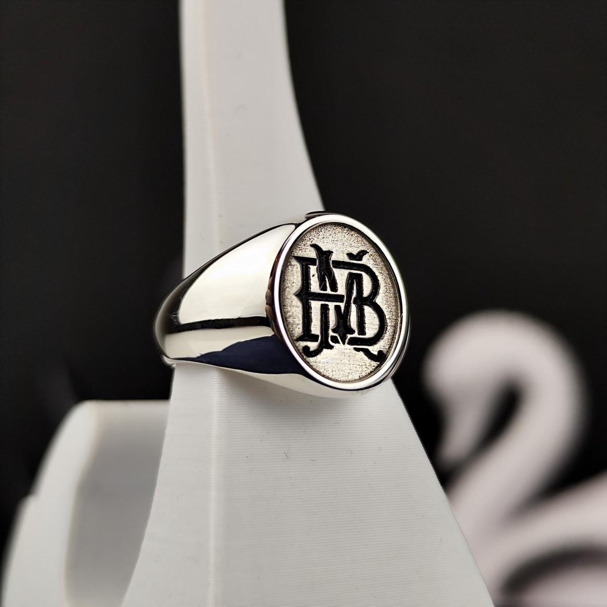 Personalized Sterling Silver Signet Ring – Custom Engraved Monogram Jewelry