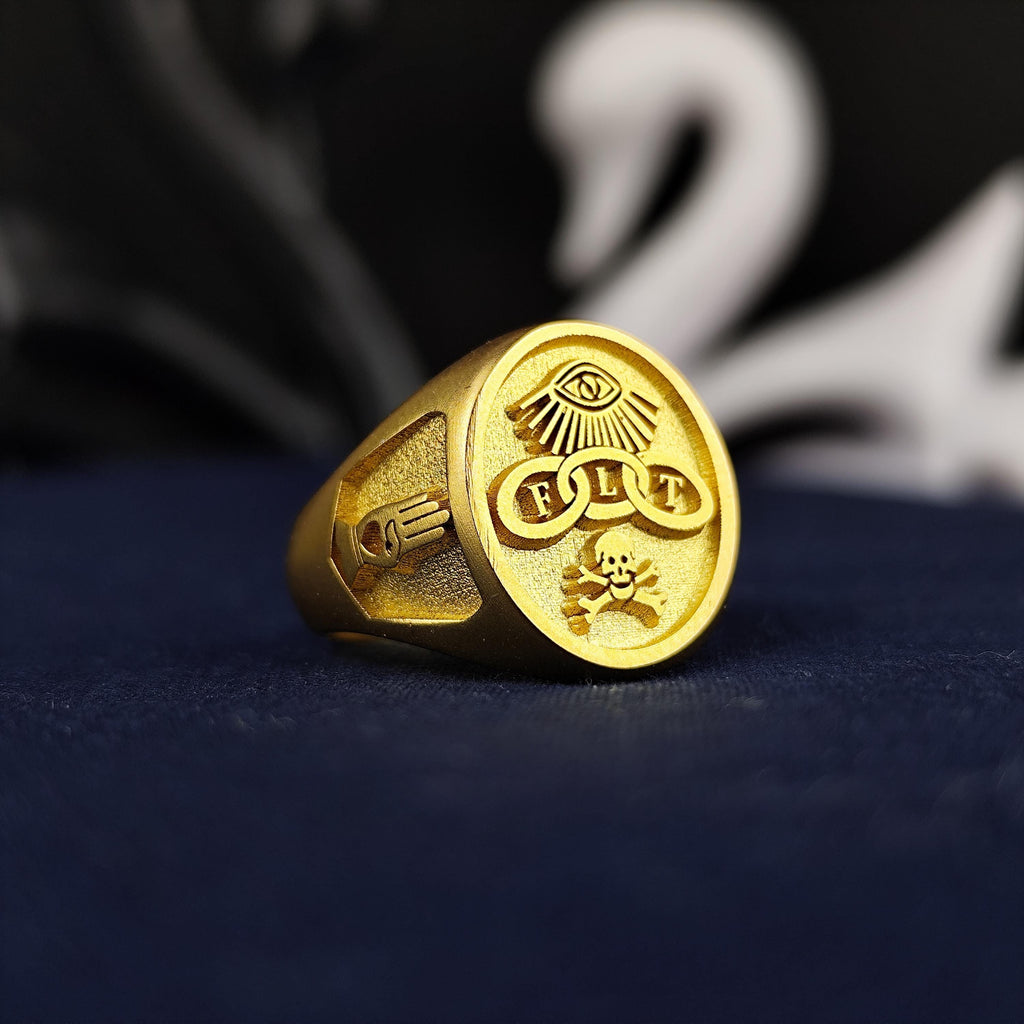 Odd Fellows Signet Ring, FLT Emblem, Sterling Silver or Gold