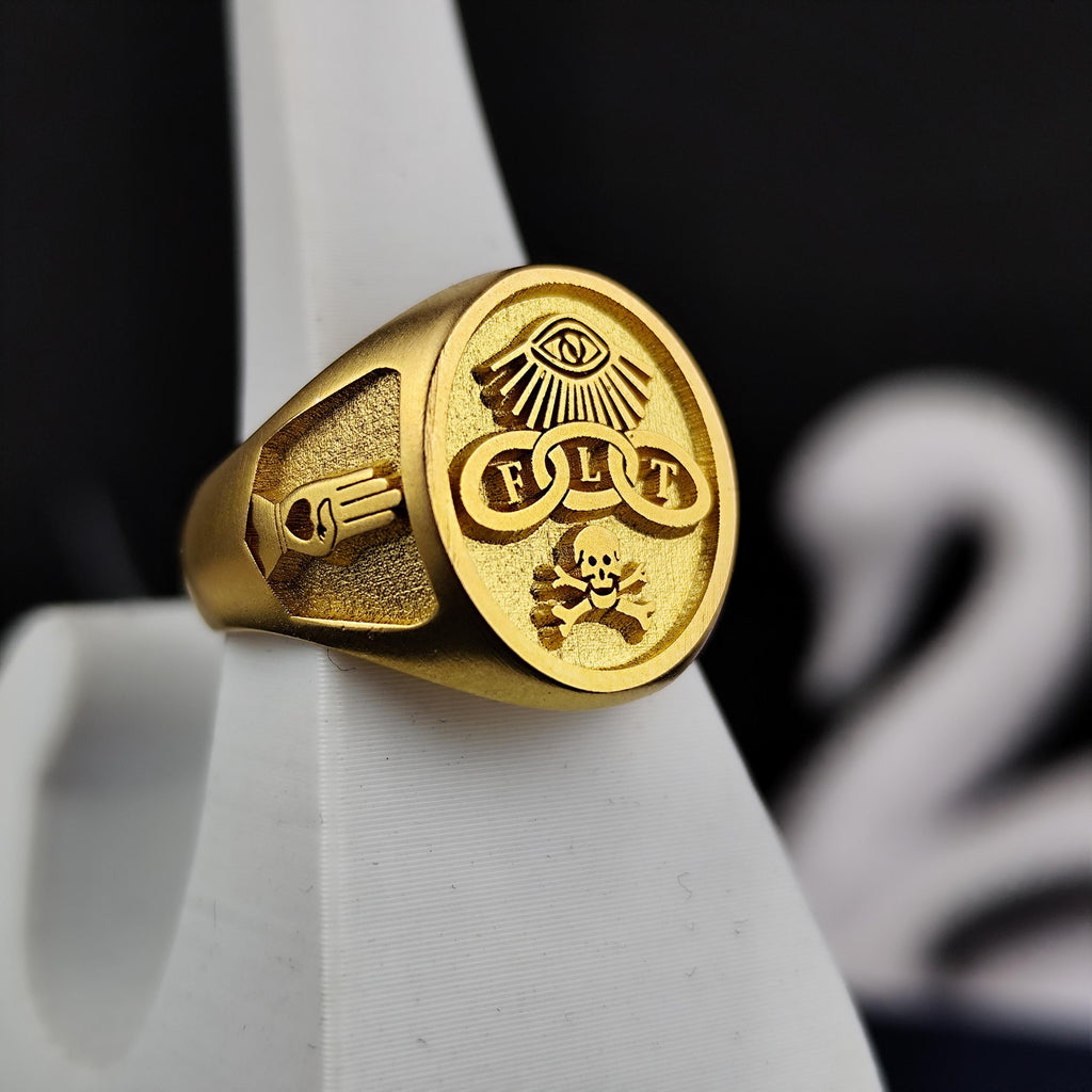Odd Fellows Signet Ring, FLT Emblem, Sterling Silver or Gold