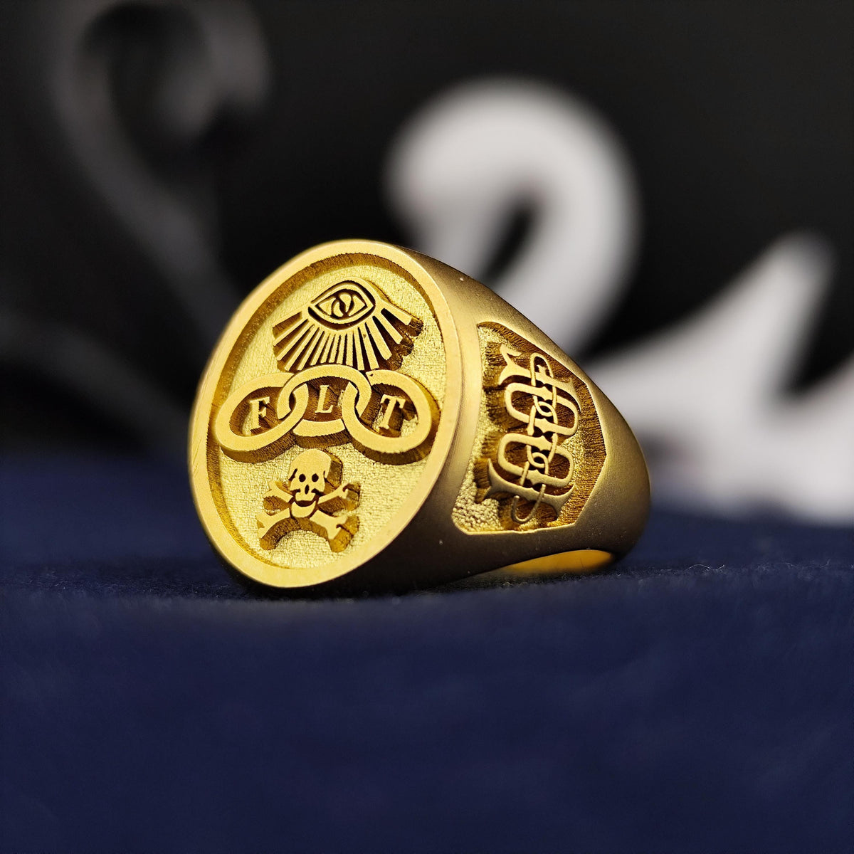 Odd Fellows Signet Ring, FLT Emblem, Sterling Silver or Gold