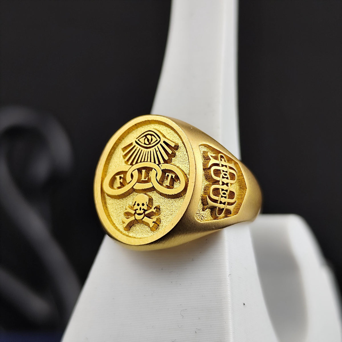Odd Fellows Signet Ring, FLT Emblem, Sterling Silver or Gold