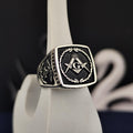 Masonic Lodge Ring, Square Compass Freemason Jewelry, Gold Silver Men's Gift