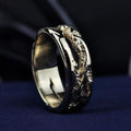 Men's Gold Ring, Solid Gold or Sterling Silver Rustic Textured Band