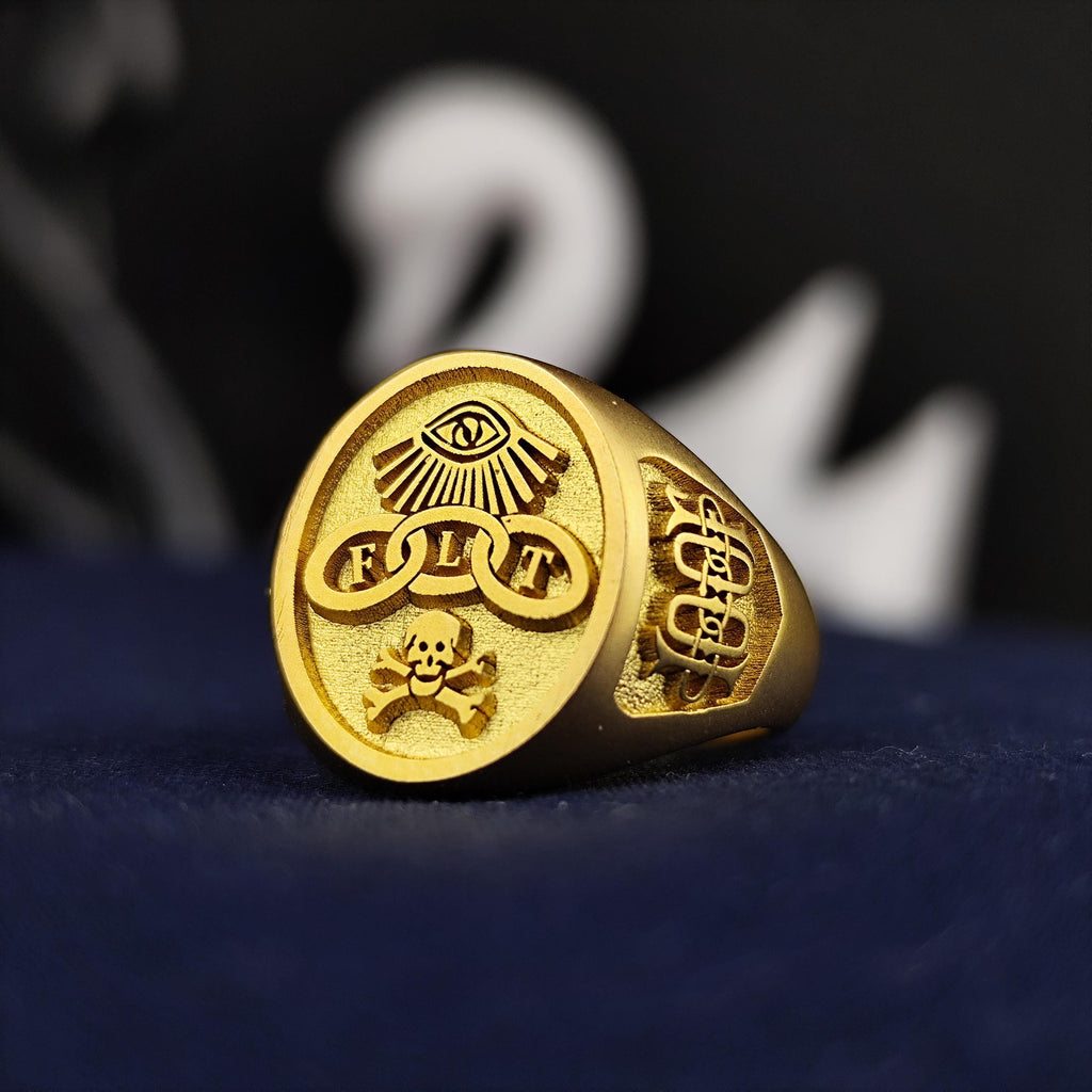 Odd Fellows Signet Ring, FLT Emblem, Sterling Silver or Gold
