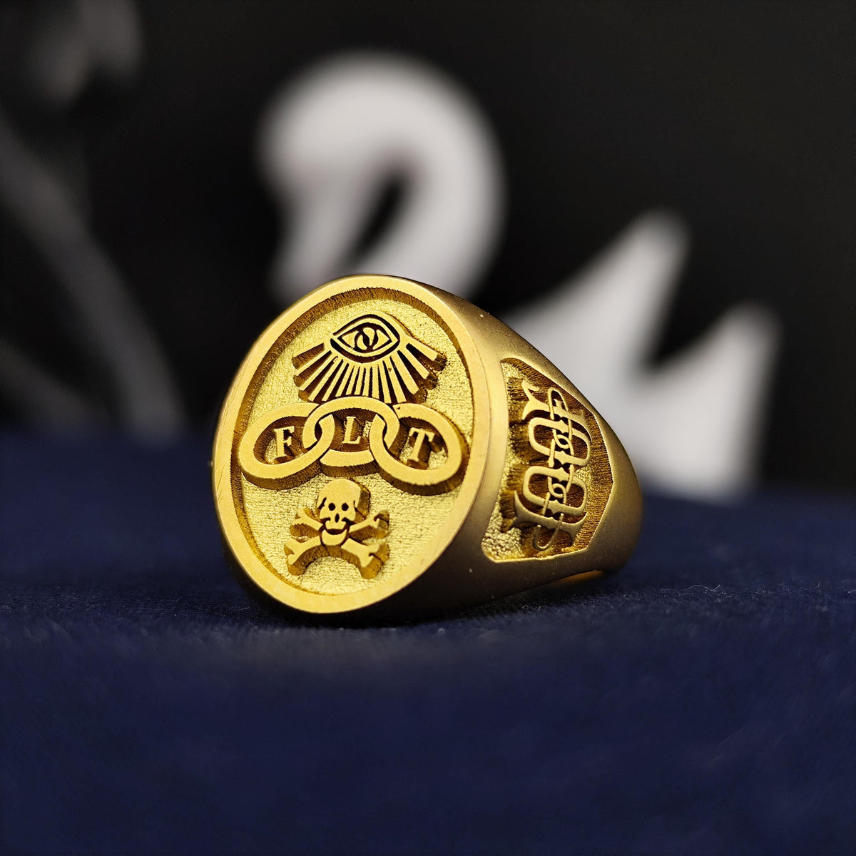 Odd Fellows Signet Ring, FLT Emblem, Sterling Silver or Gold