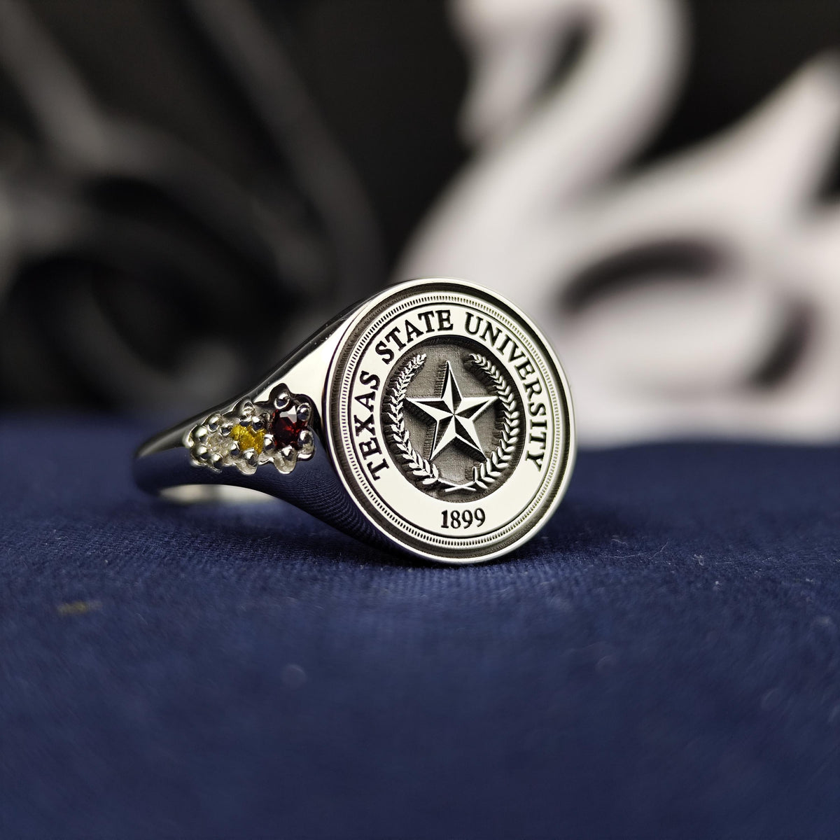University Ring, Minimalist Graduation Gift for Her Silver and Gold