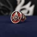 Handcrafted Freemason Ring: Sterling Silver Masonic Signet with Enamel