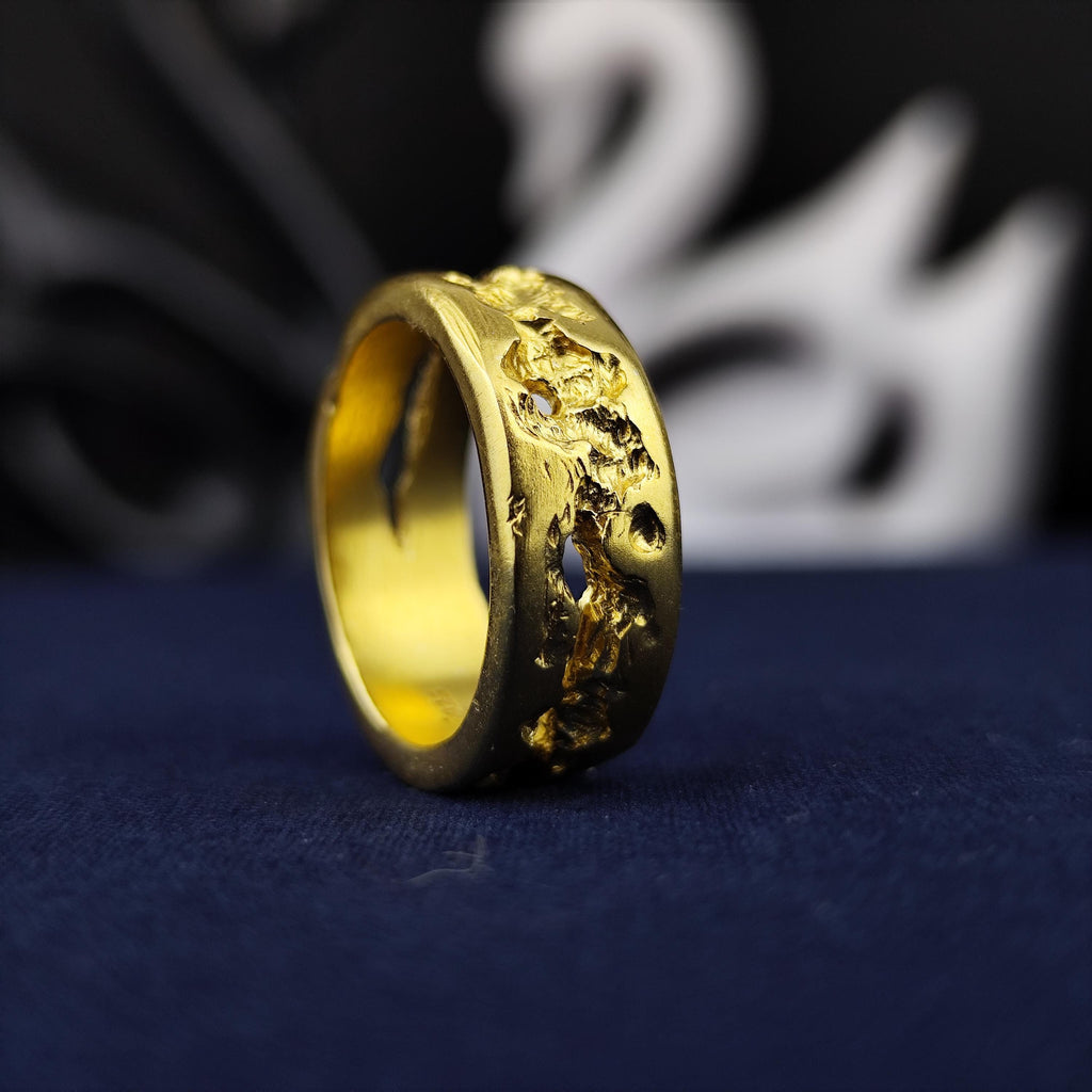 Organic Textured Ring, Rustic Band in Sterling Silver or Gold