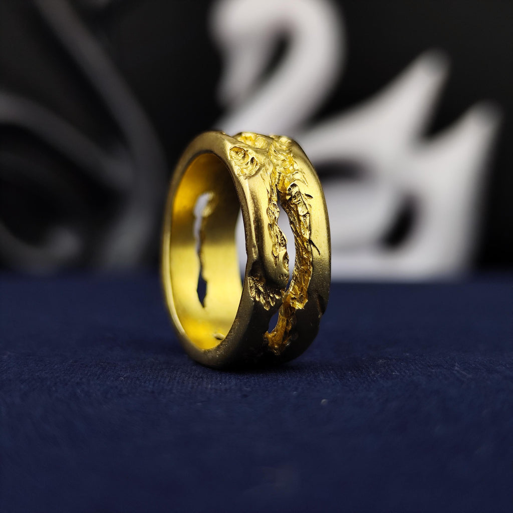 Organic Textured Ring, Rustic Band in Sterling Silver or Gold