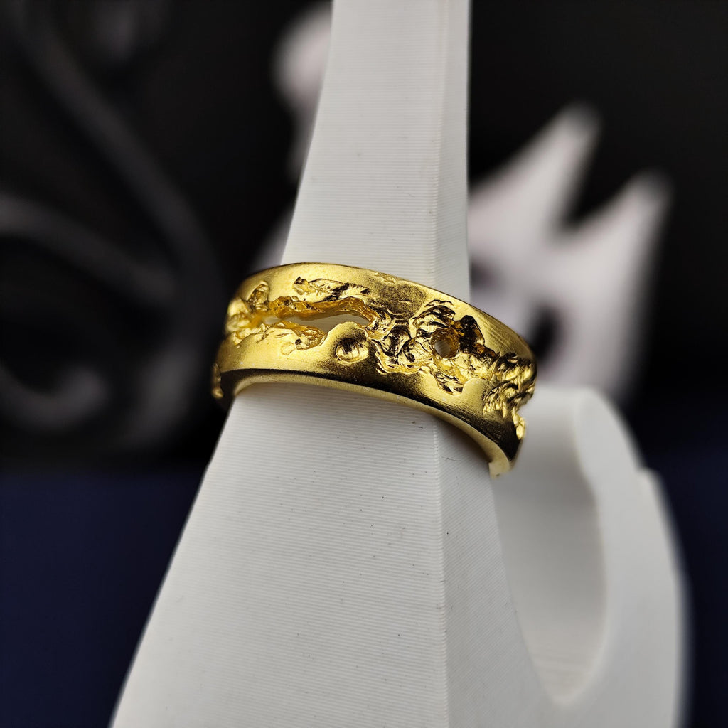 Organic Textured Ring, Rustic Band in Sterling Silver or Gold