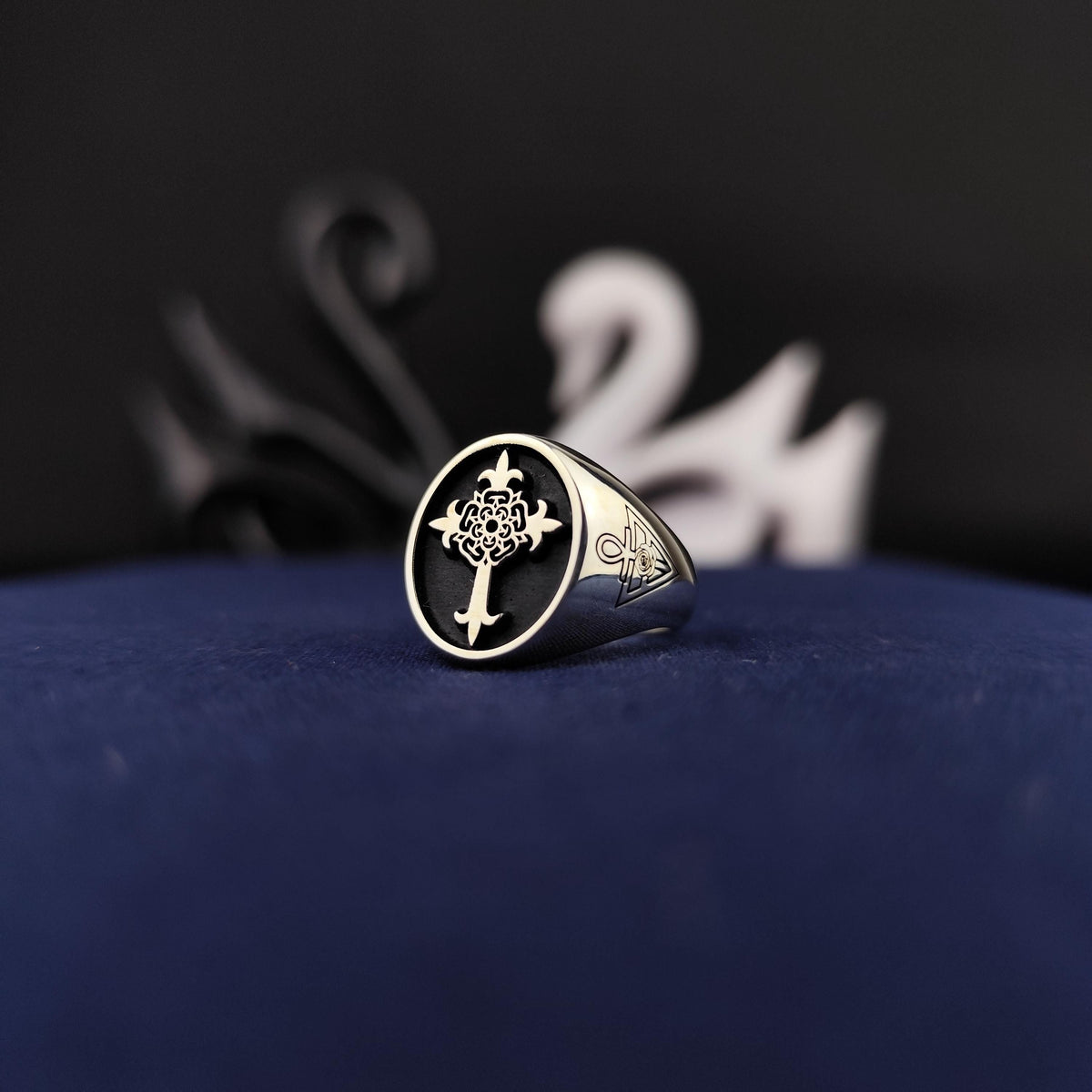 Rose Croix Masonic Signet Ring, Scottish Rite 18th Degree, Sterling Silver or Gold