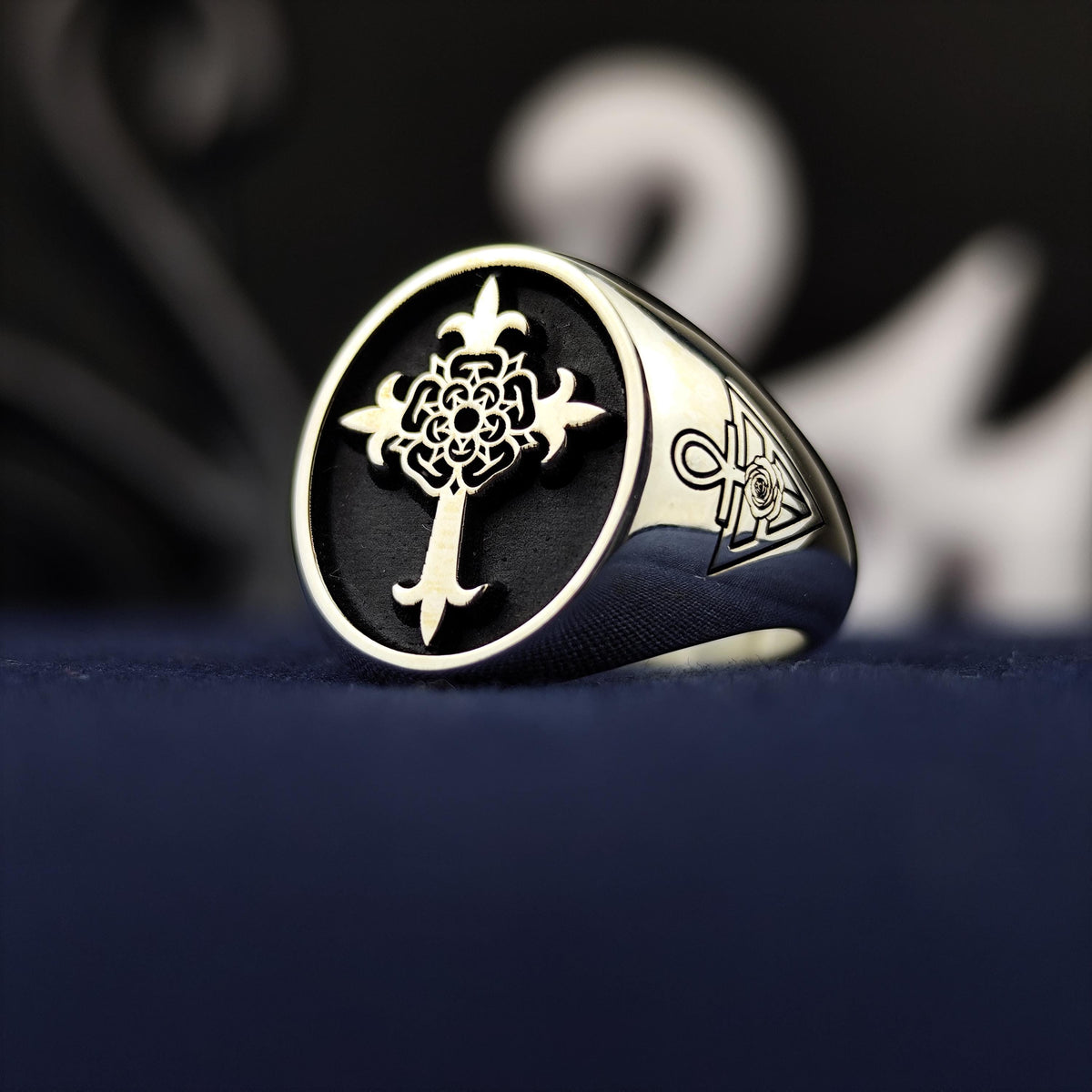 Rose Croix Masonic Signet Ring, Scottish Rite 18th Degree, Sterling Silver or Gold