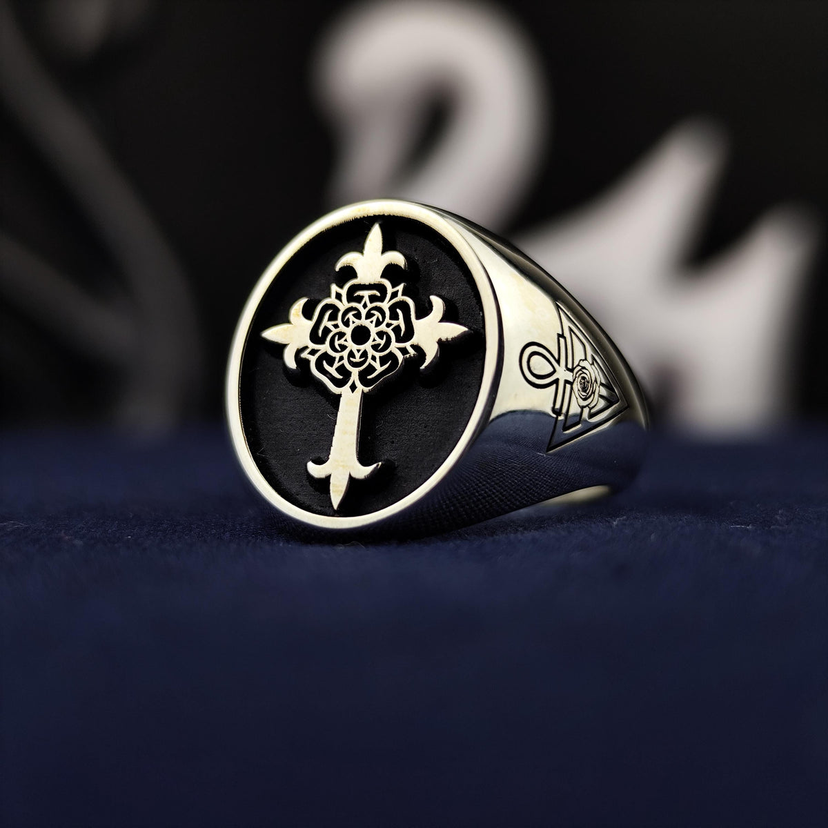Rose Croix Masonic Signet Ring, Scottish Rite 18th Degree, Sterling Silver or Gold