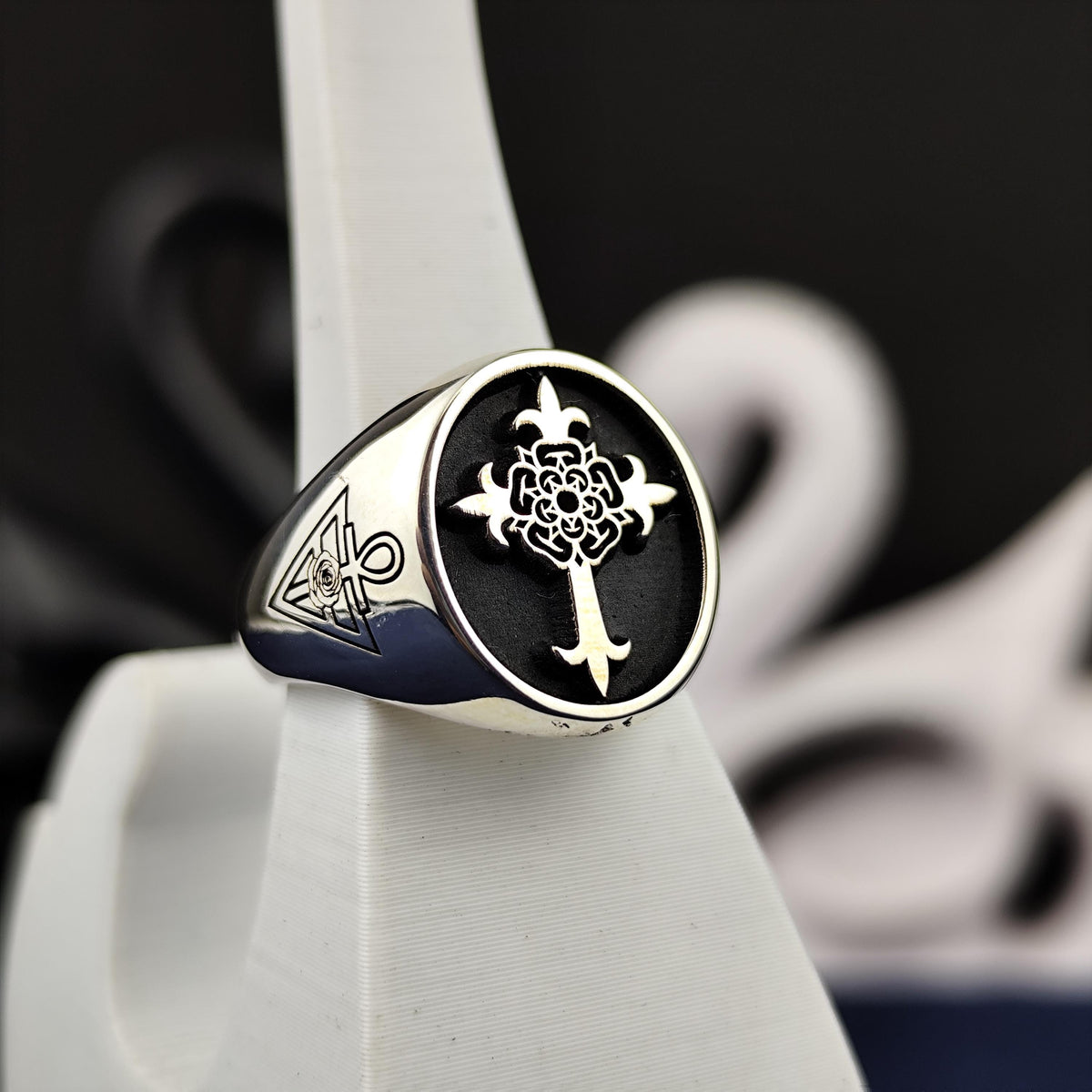 Rose Croix Masonic Signet Ring, Scottish Rite 18th Degree, Sterling Silver or Gold