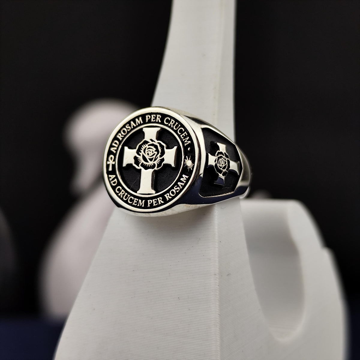 Rose Croix Masonic Ring, 925 Sterling Silver Scottish Rite 18th Degree Signet