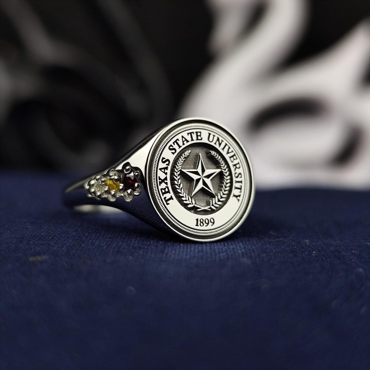 University Ring, Minimalist Graduation Gift for Her Silver and Gold