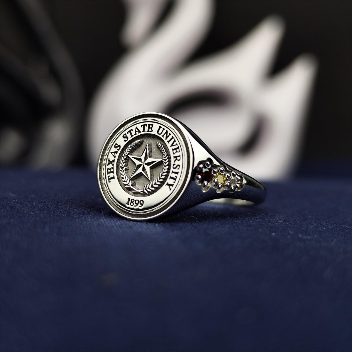 University Ring, Minimalist Graduation Gift for Her Silver and Gold