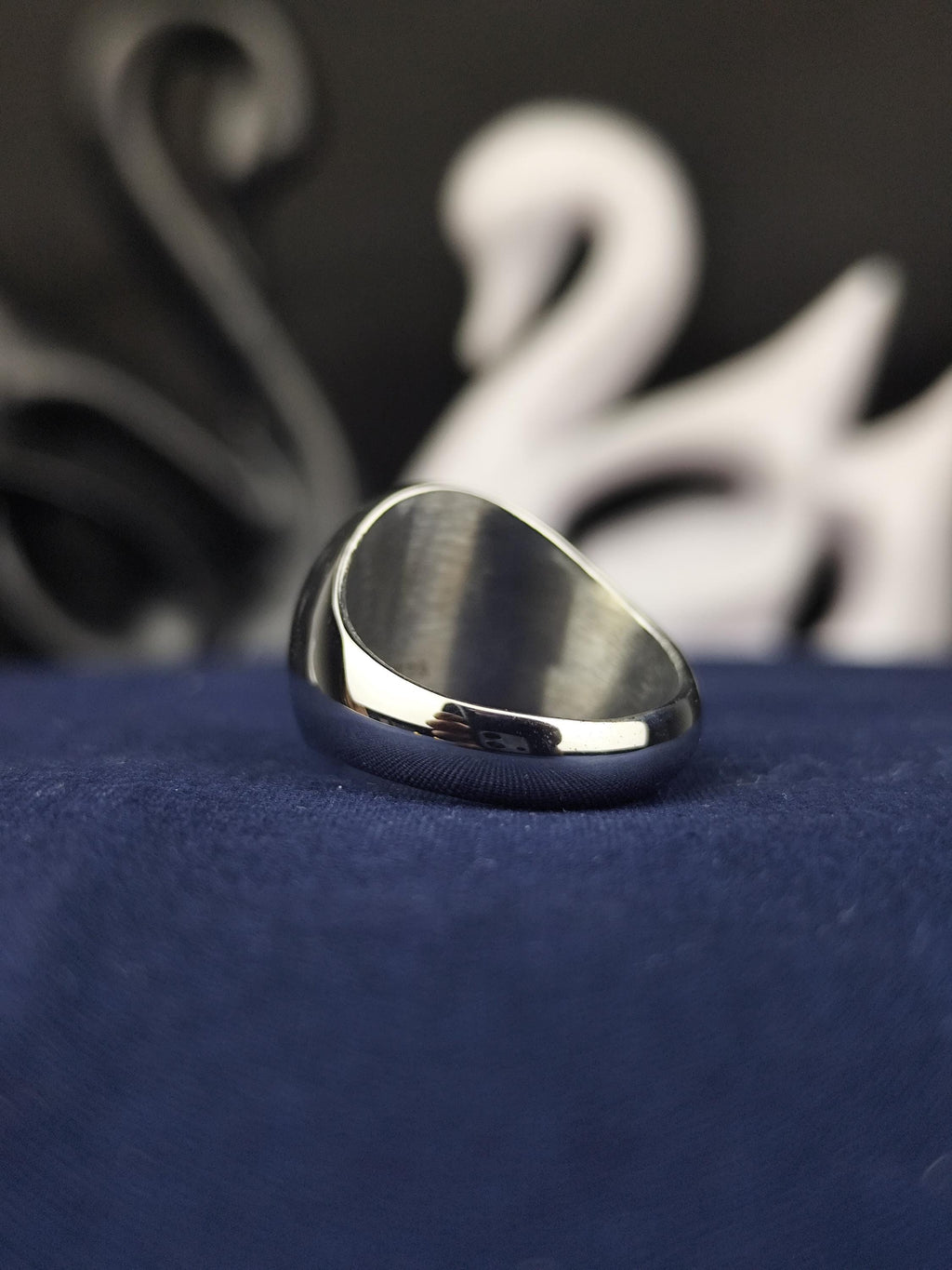 Initial Ring, Oval Single Letter Signet, Sterling Silver or Gold Options