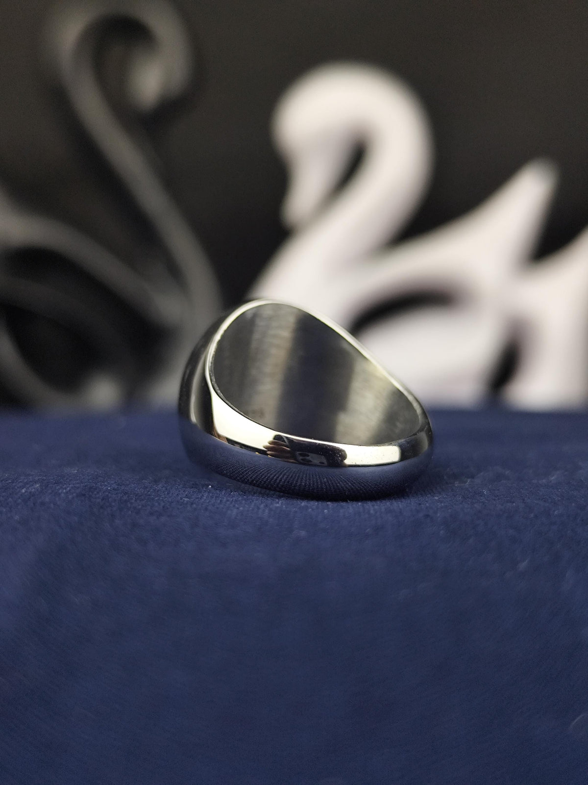 Initial Ring, Oval Single Letter Signet, Sterling Silver or Gold Options