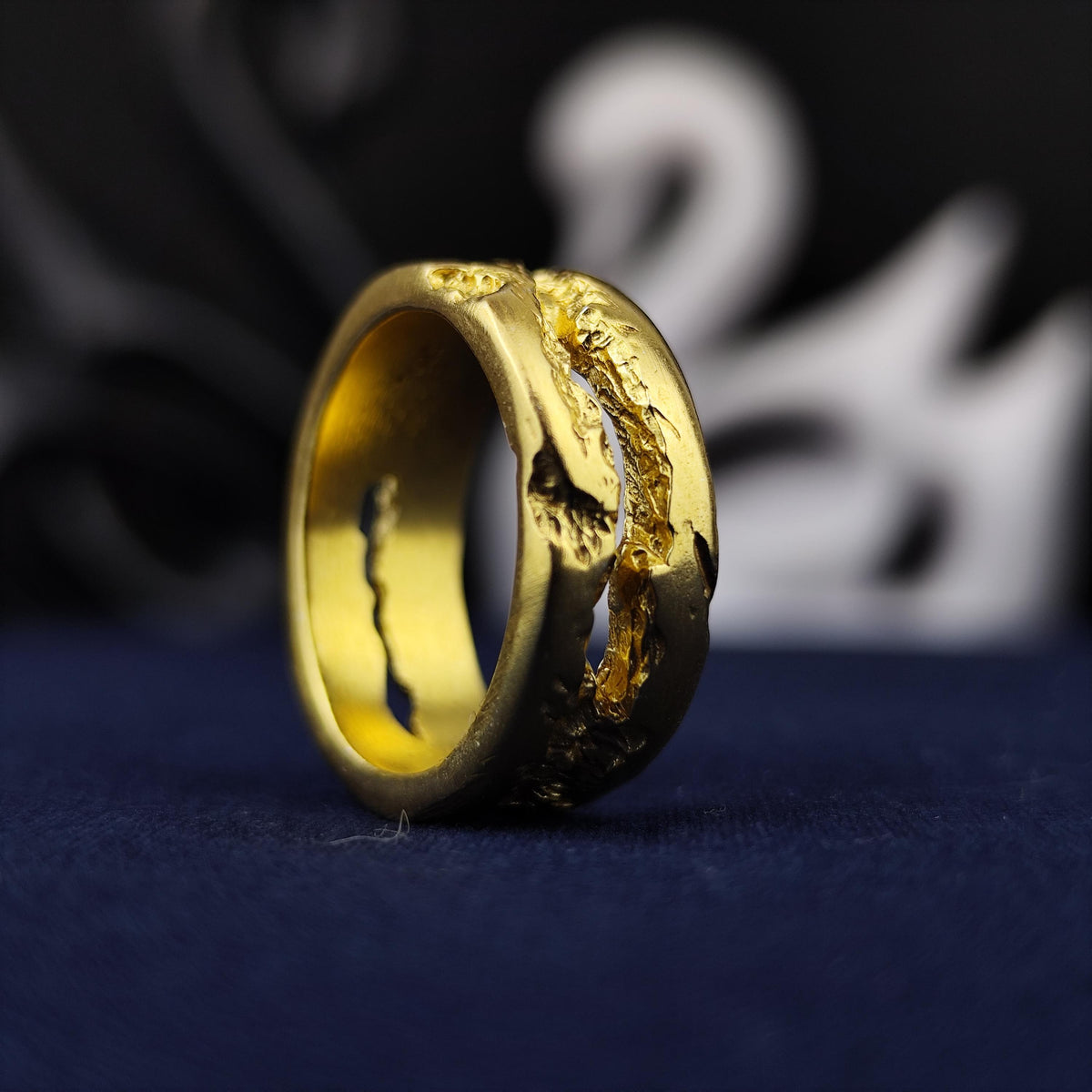 Organic Textured Ring, Rustic Band in Sterling Silver or Gold