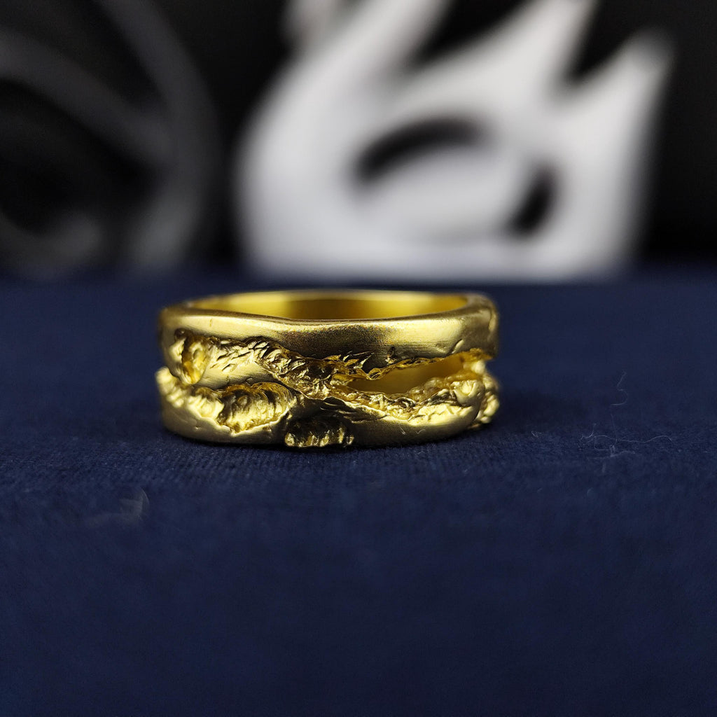 Organic Textured Ring, Rustic Band in Sterling Silver or Gold