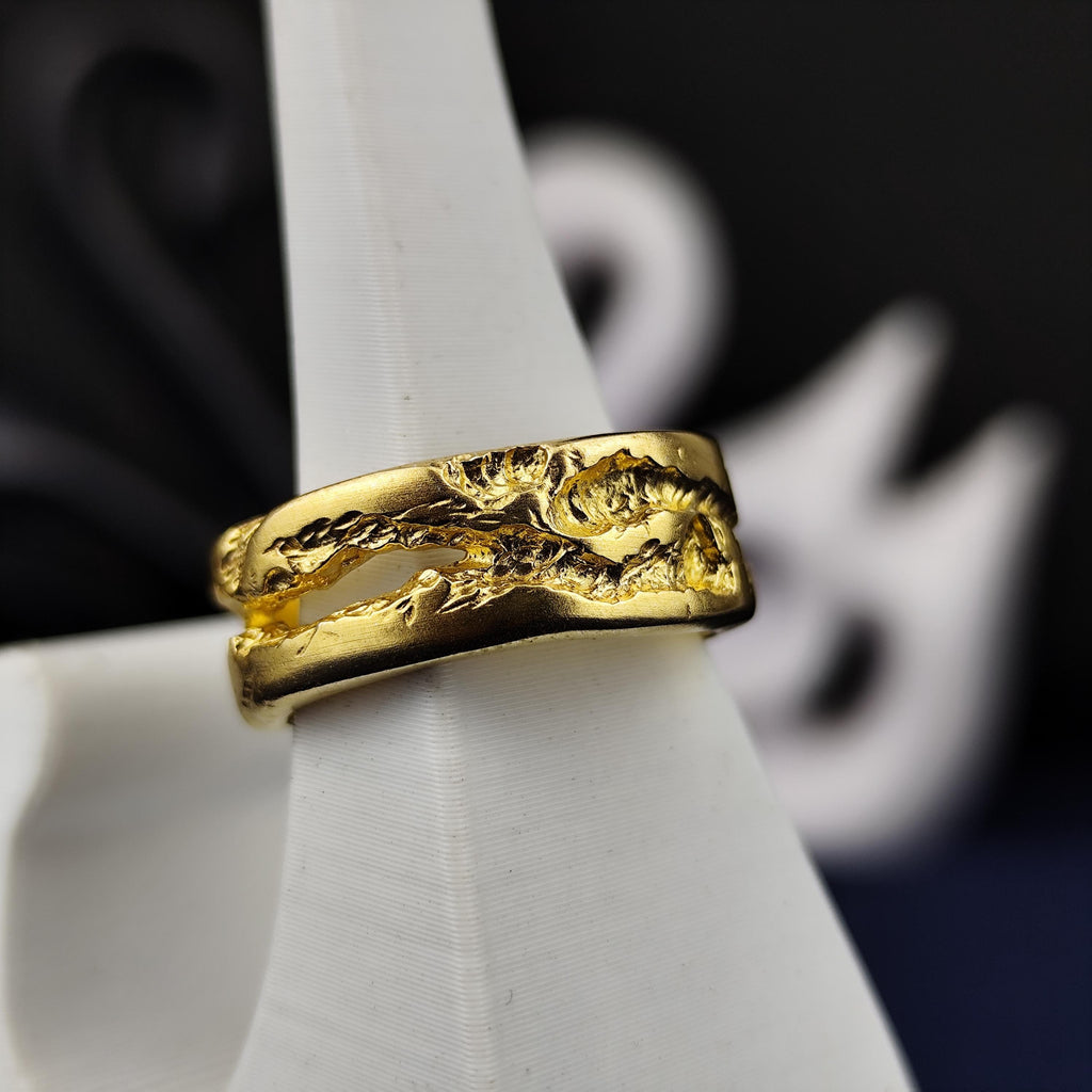 Organic Textured Ring, Rustic Band in Sterling Silver or Gold