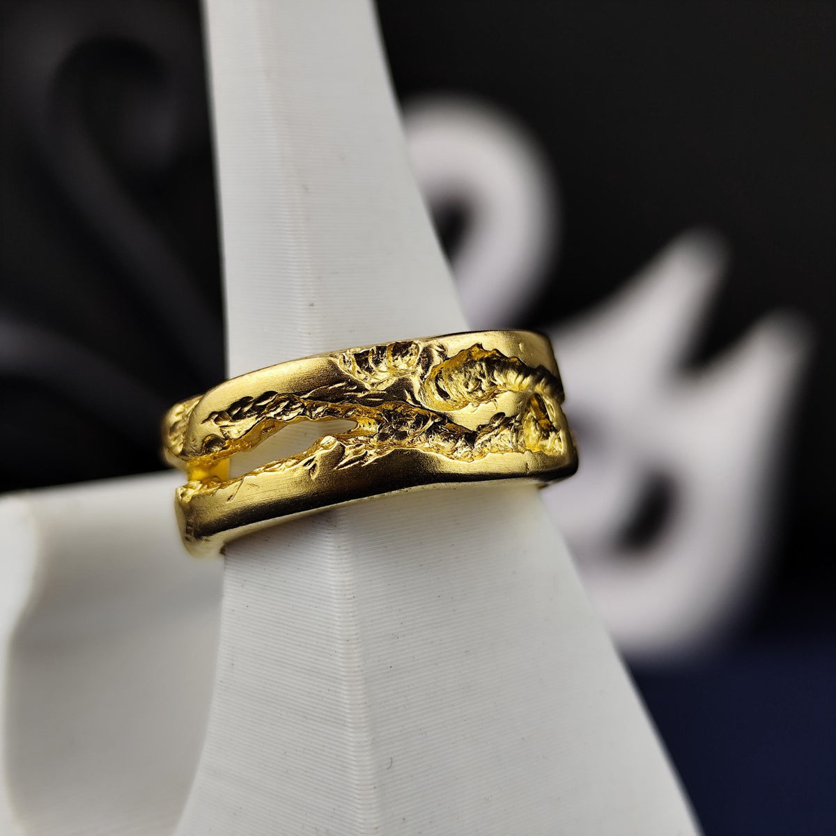 Organic Textured Ring, Rustic Band in Sterling Silver or Gold