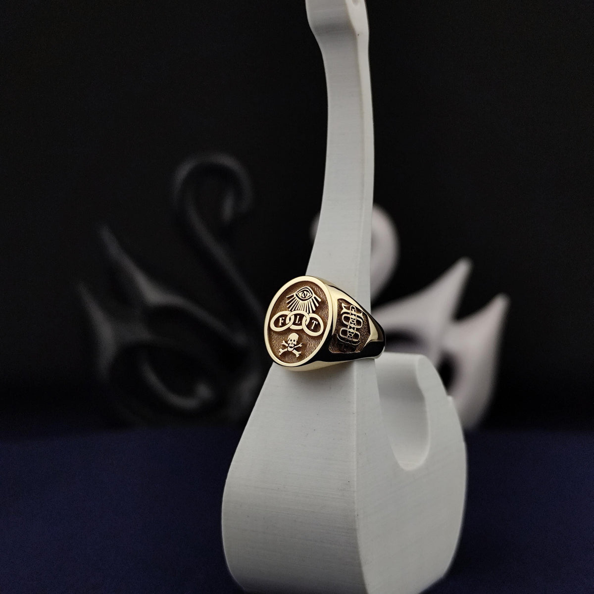 14k Gold Odd Fellows Ring: Handmade Masonic FLT Signet