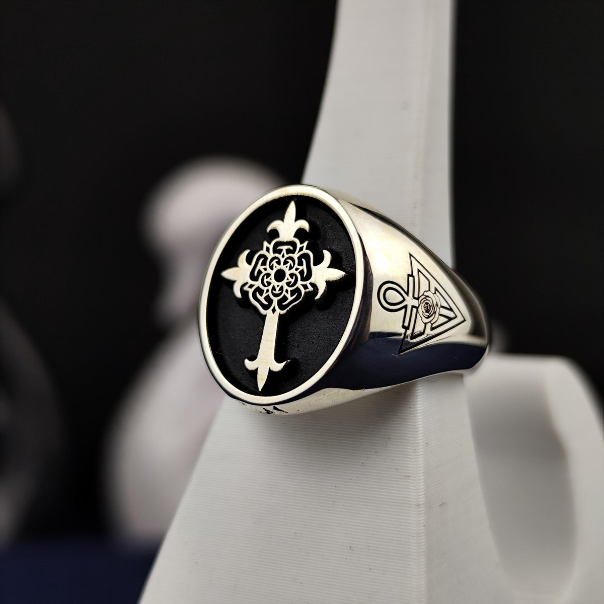 Rose Croix Masonic Signet Ring, Scottish Rite 18th Degree, Sterling Silver or Gold