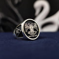 Scottish Rite Masonic Ring, 32nd Degree Double Headed Eagle Signet, Sterling Silver Freemason Gift