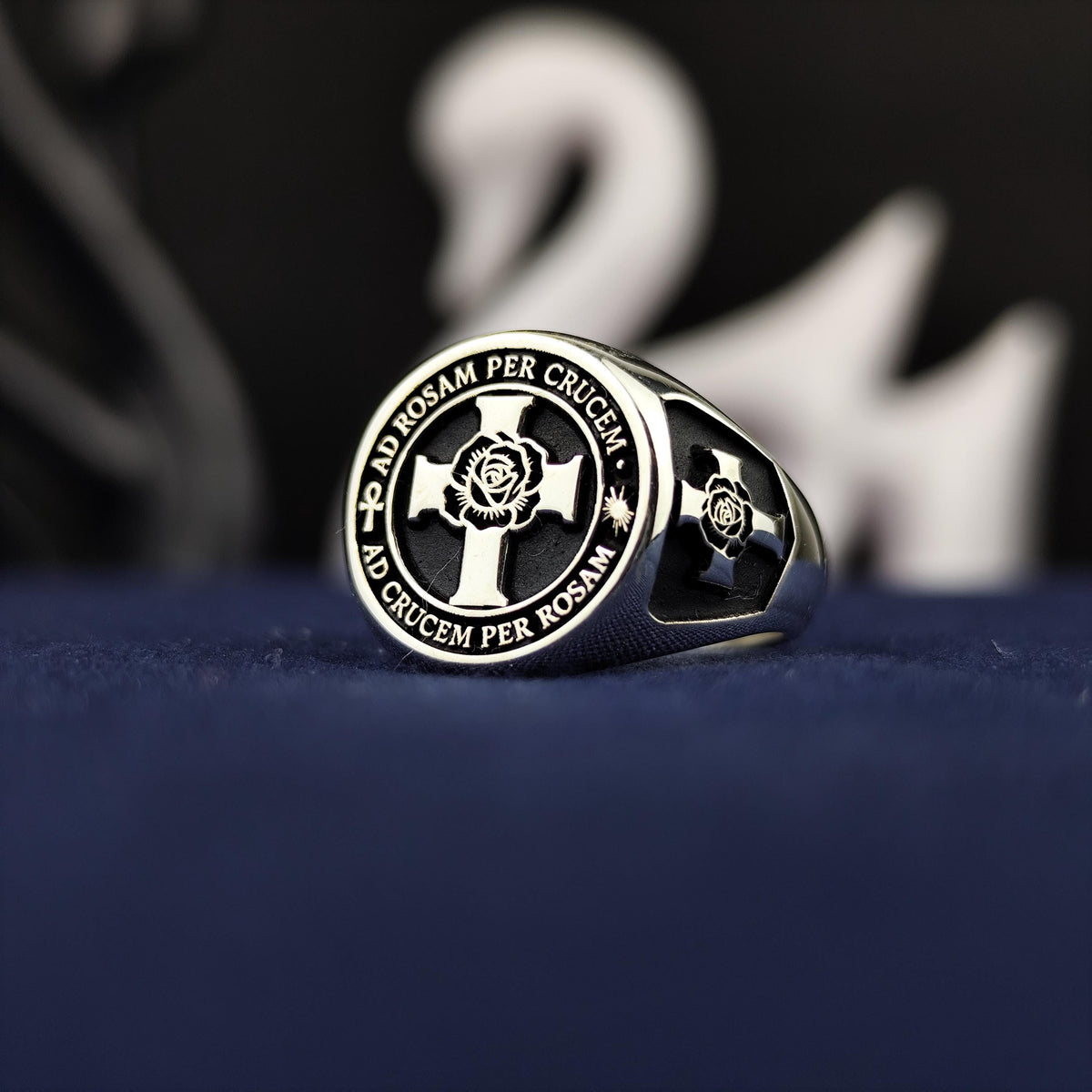 Rose Croix Masonic Ring, 925 Sterling Silver Scottish Rite 18th Degree Signet