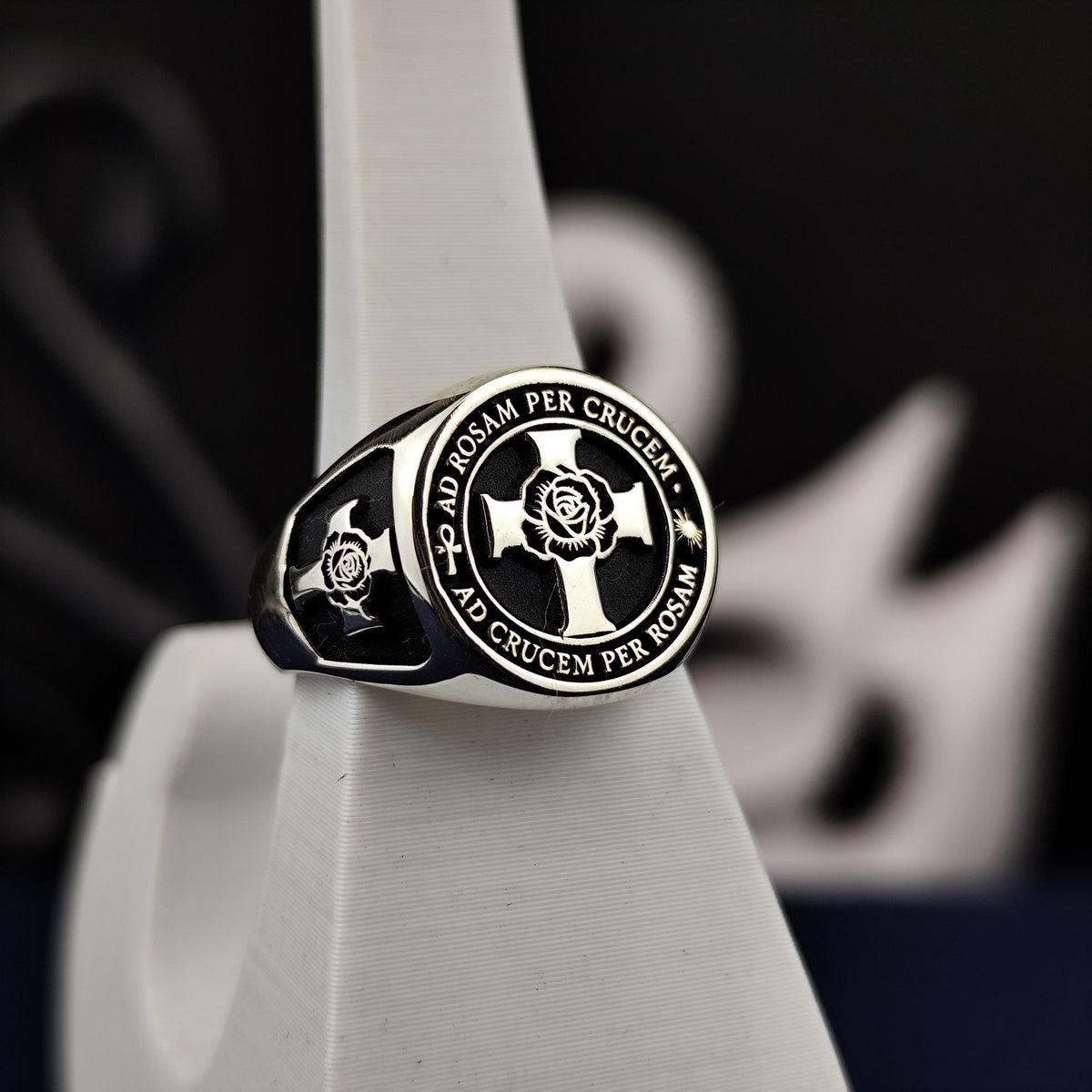 Rose Croix Masonic Ring, 925 Sterling Silver Scottish Rite 18th Degree Signet