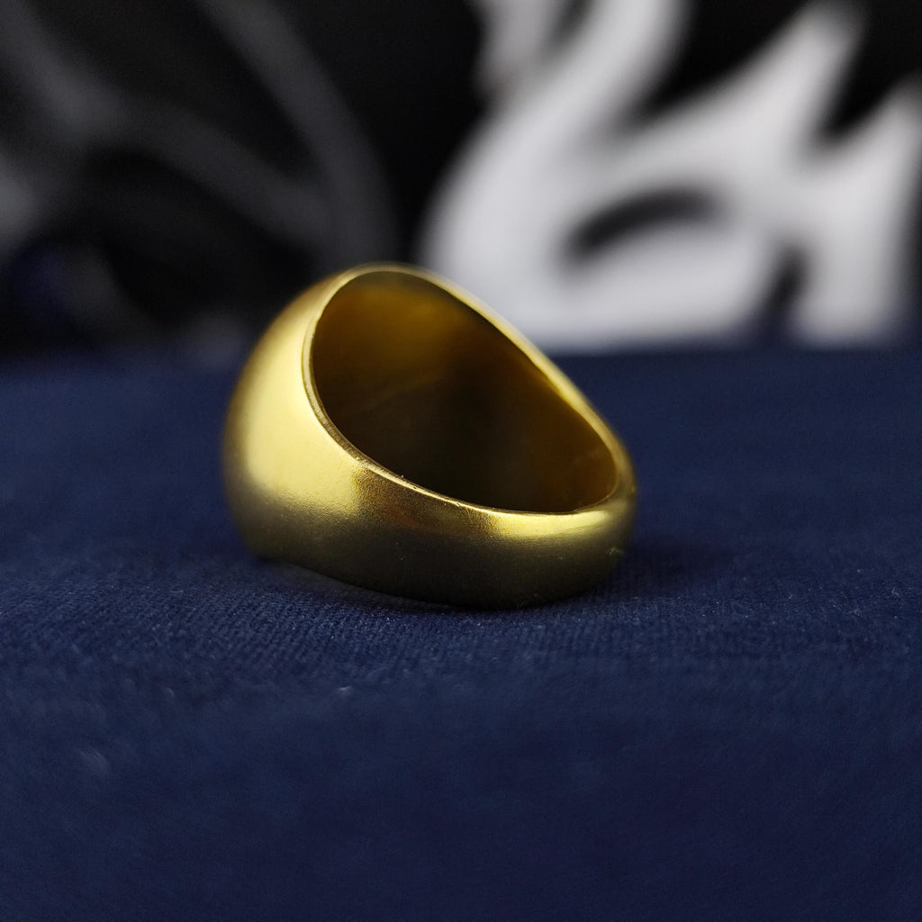 Monogram Ring with Two Initials, Black Enamel Round Signet in Sterling Silver or Gold