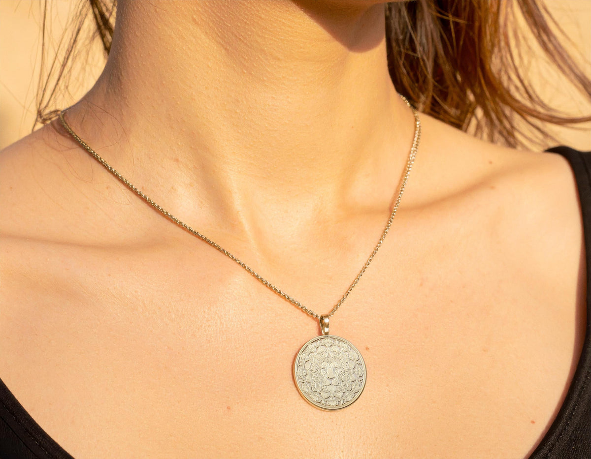 Dainty Lion Coin Necklace –  Leo Zodiac Charm