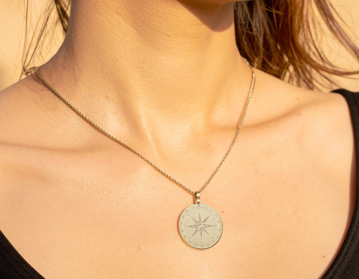 Compass Pendant Navigation Necklace
