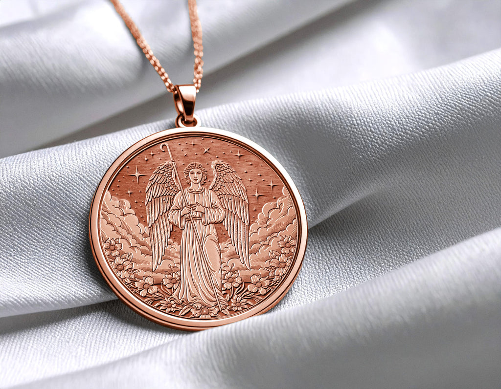 Archangel Raphael Necklace, Faith and Protection Symbol,
