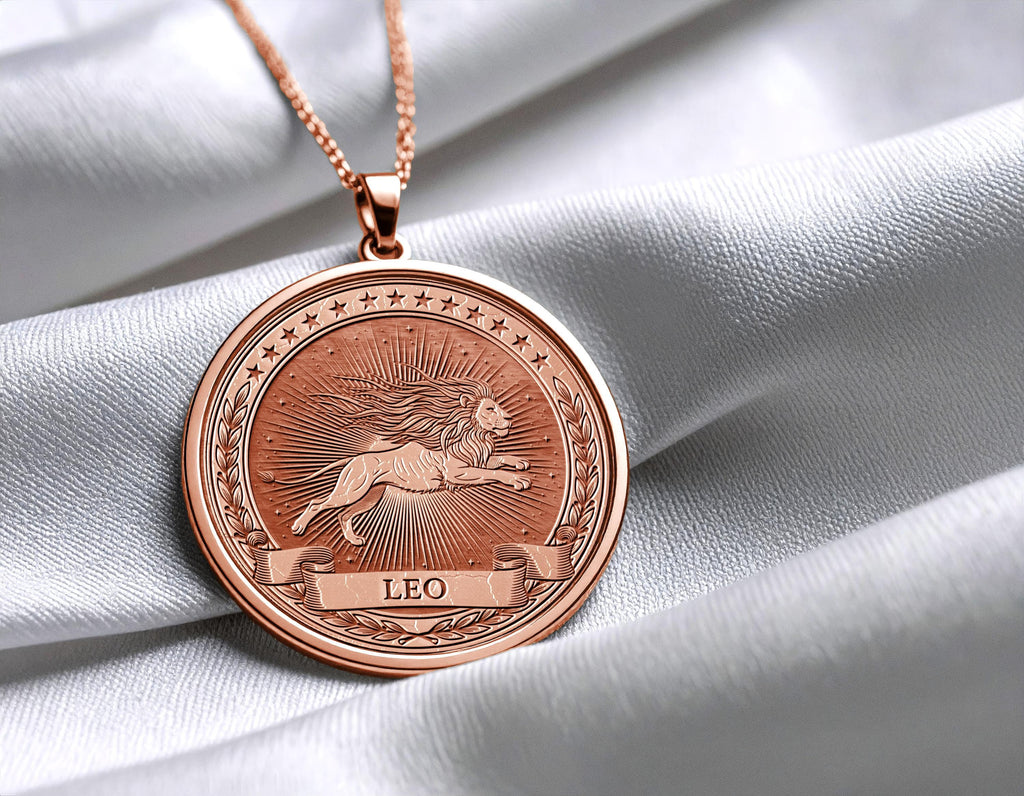 Personalized Leo Zodiac Necklace : Lion Spirit Pendant -5