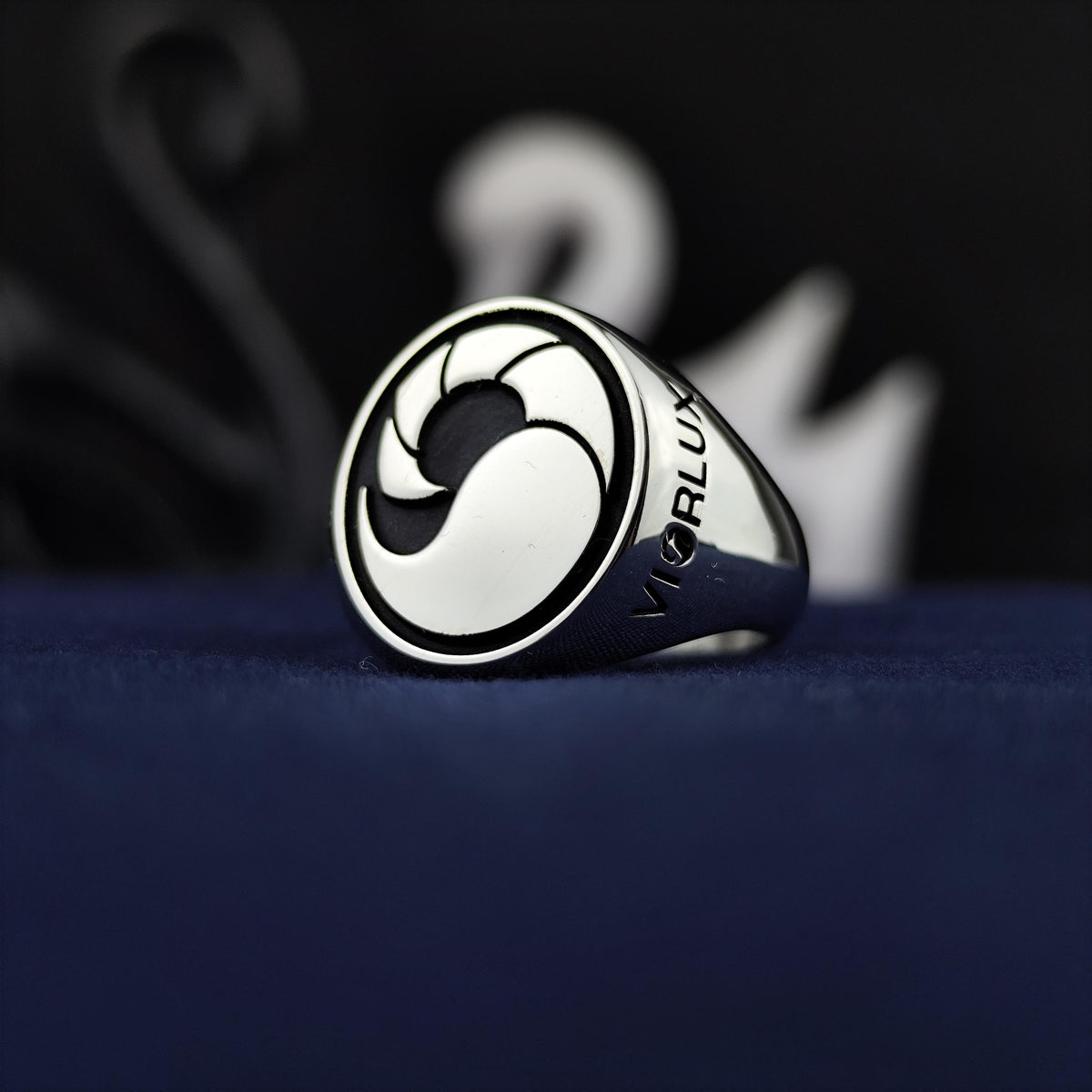 Custom Logo Signet Ring, Personalized Sterling Silver or Gold Ring for Men