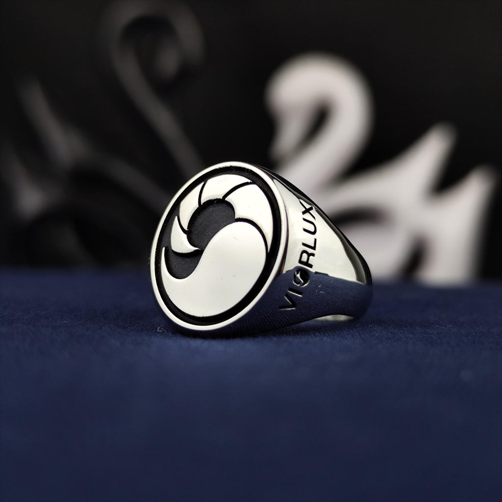 Custom Logo Signet Ring, Personalized Sterling Silver or Gold Ring for Men