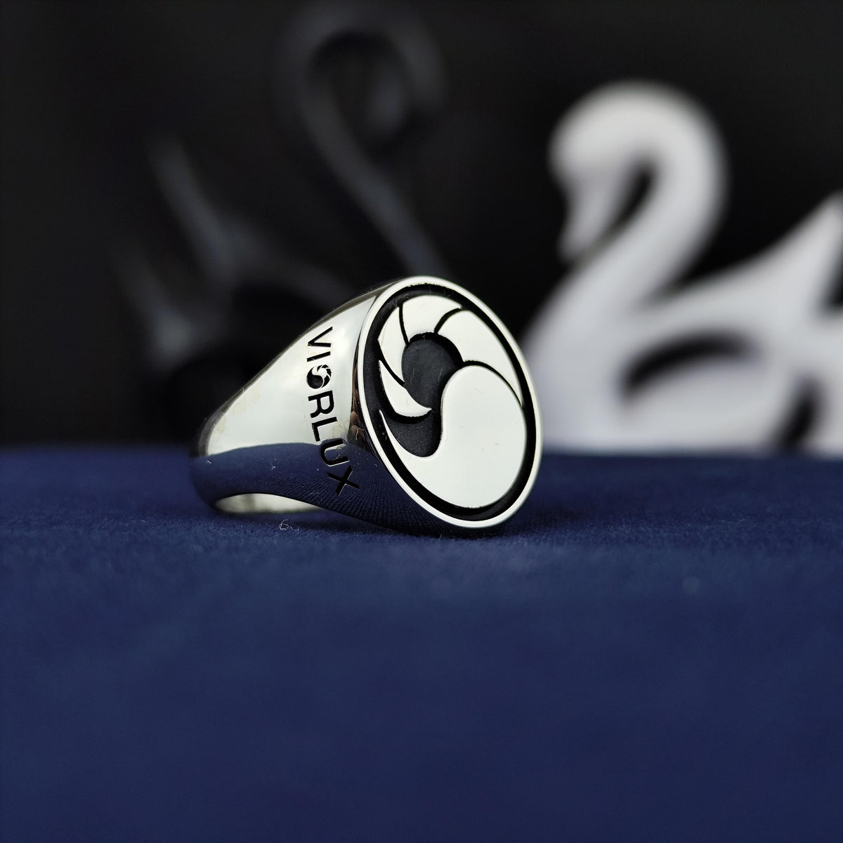 Custom Logo Signet Ring, Personalized Sterling Silver or Gold Ring for Men