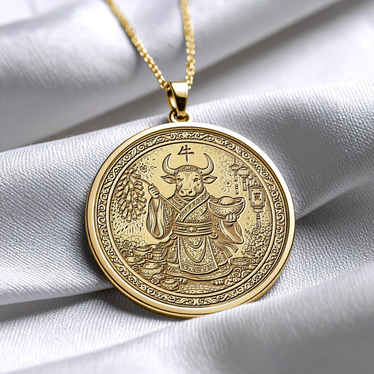 Year of the Ox Chinese Zodiac Necklace | Power, Stability & Success Symbol